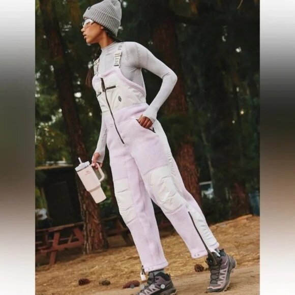 Free People Hit The Slopes Printed Overalls Womens S Leopard Activewear Outdoors - Picture 1 of 7